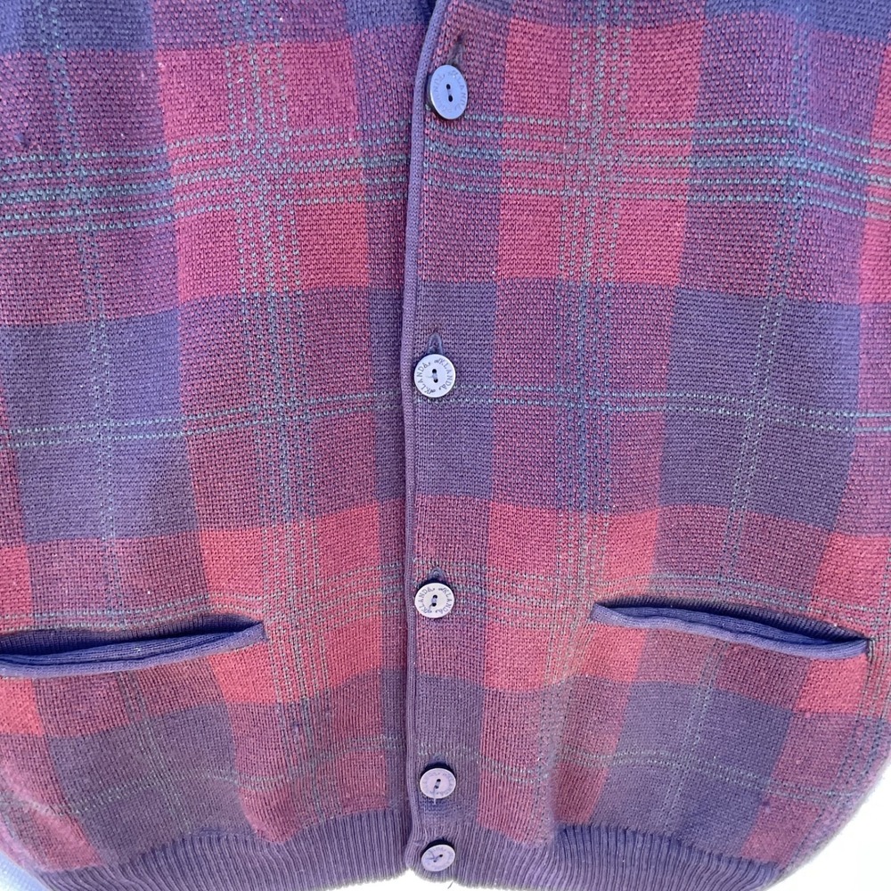 Vintage Aklanda 100% Wool Cardigan Grandpa sweater Knit Australian Made sz Large - Picture 9 of 11